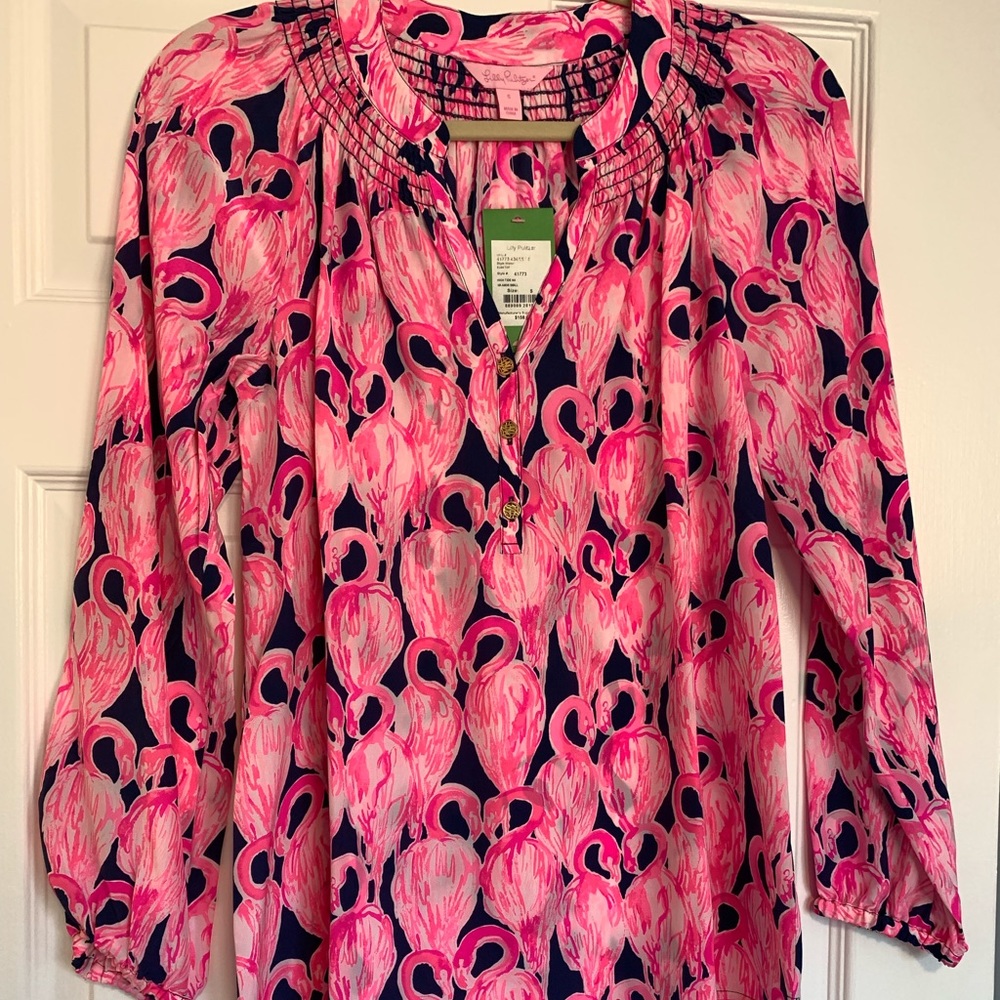NWT Lilly Pulitzer Elsa Size S Via Amor Flamingo